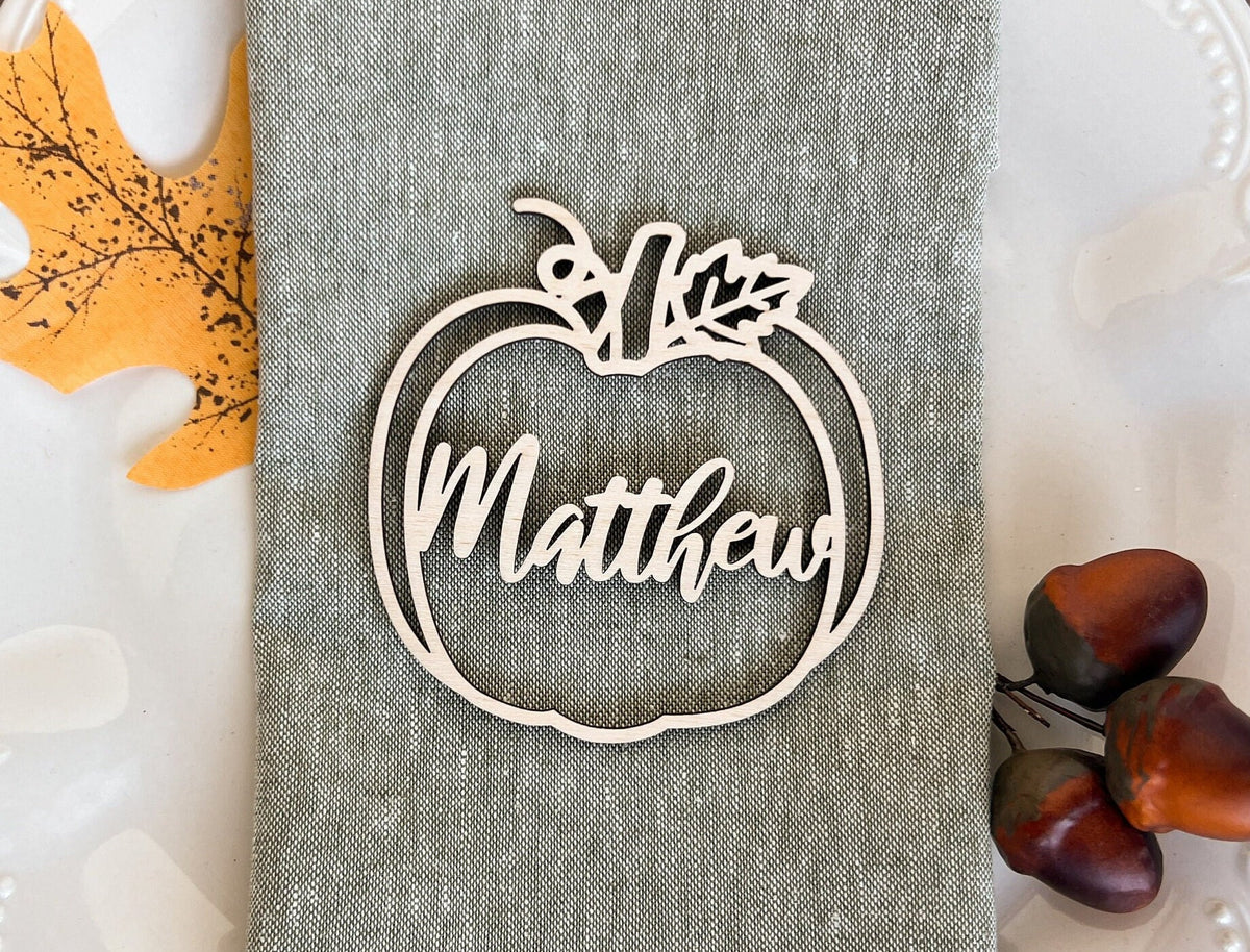 Thanksgiving Personalized Pumpkin Name Tags – photo 4