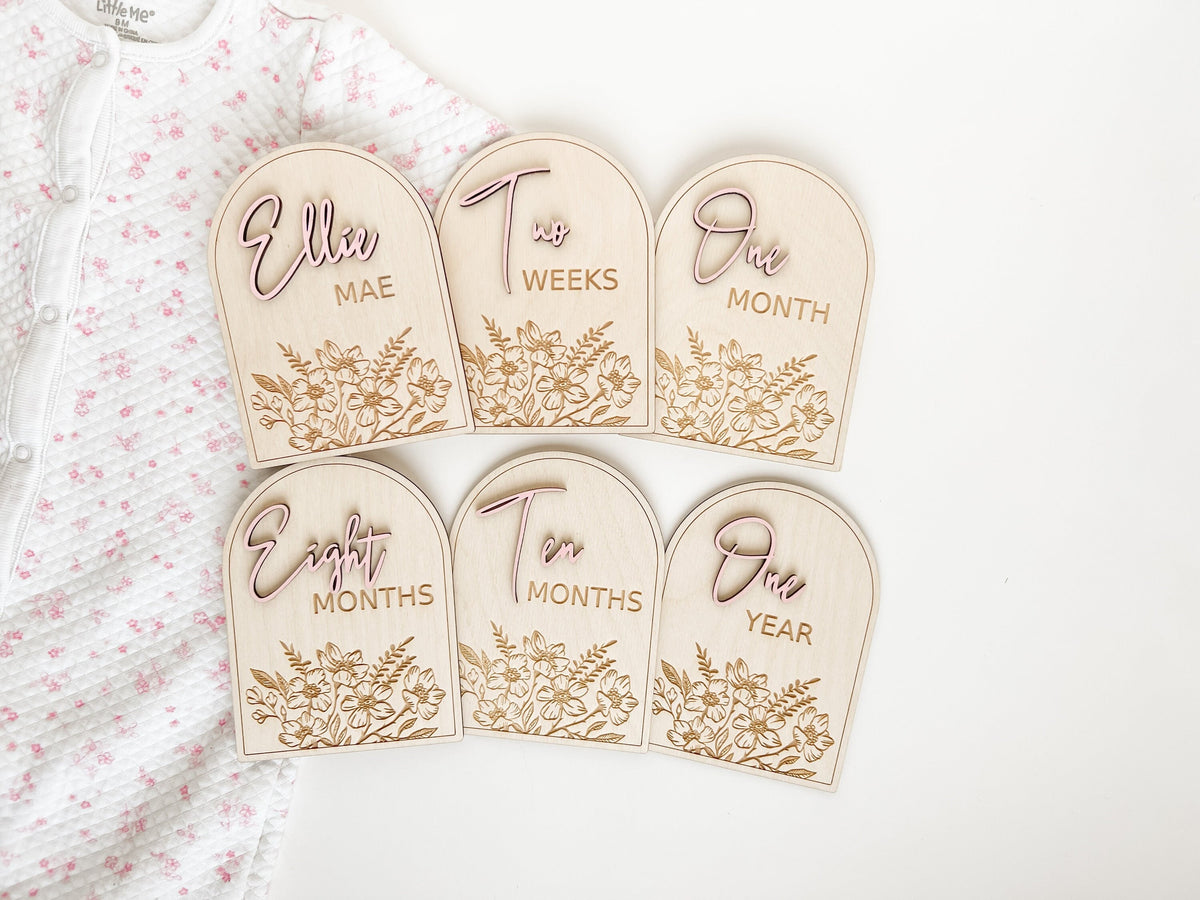 Floral Baby Monthly Milestone Markers