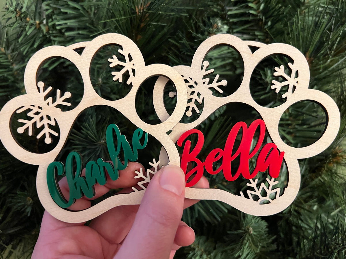 Personalized Dog Paw Christmas Ornament – photo 2