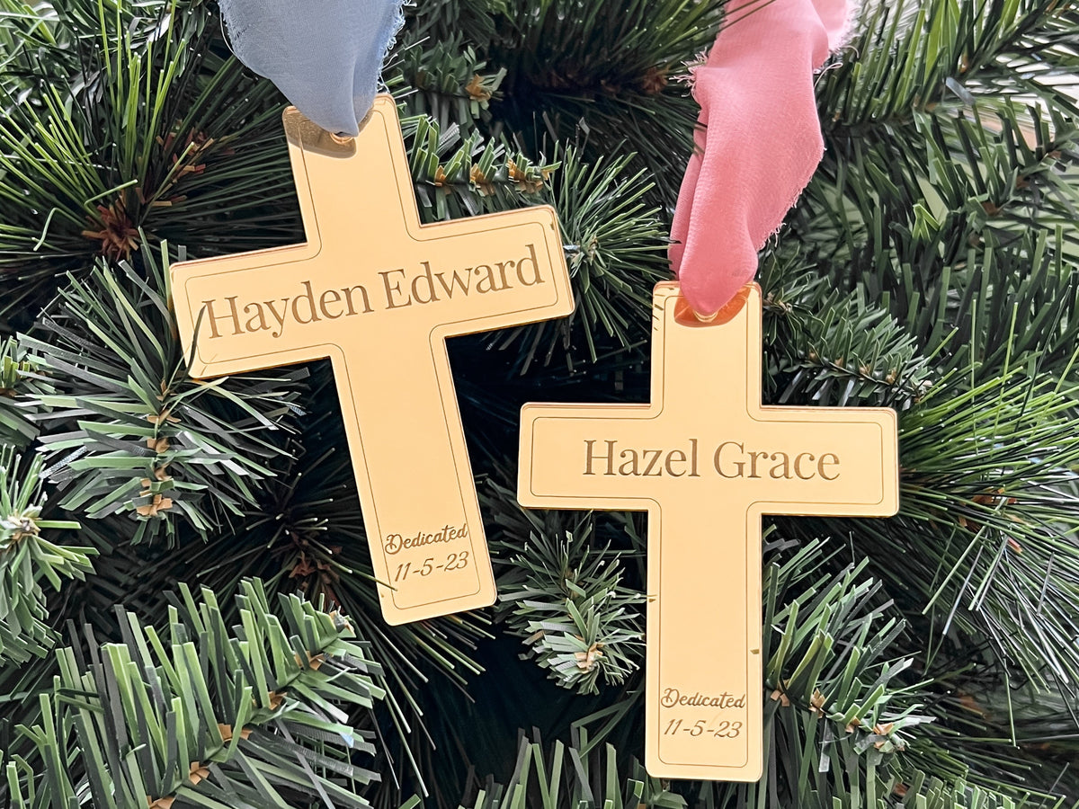 Personalized Christening Ornament – Name Date Custom Baptism Ornament – photo 3