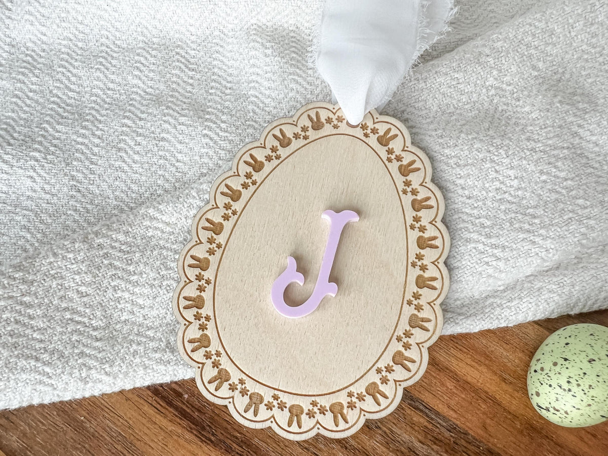 Scalloped Lace Easter Basket Tag – Bunny Easter Tag – photo 4