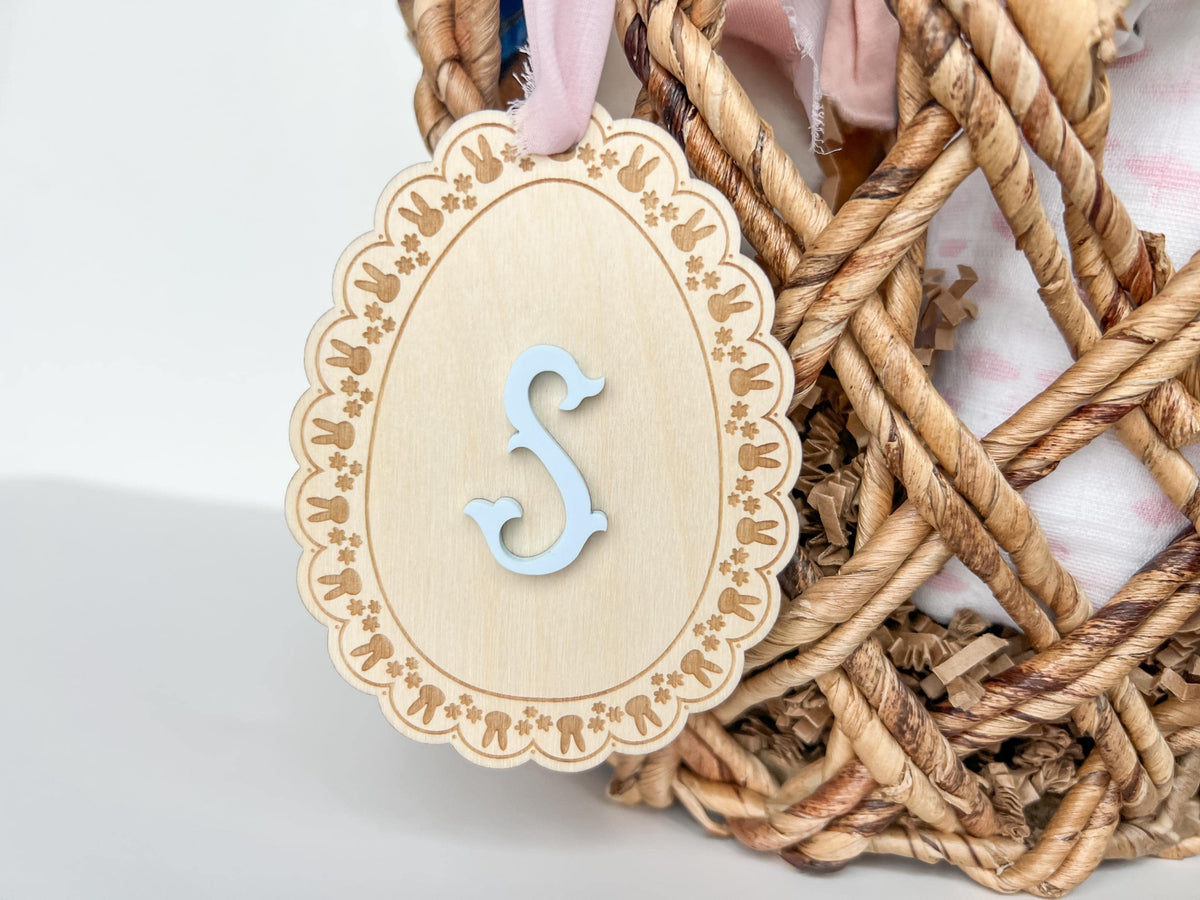 Scalloped Lace Easter Basket Tag – Bunny Easter Tag – photo 3
