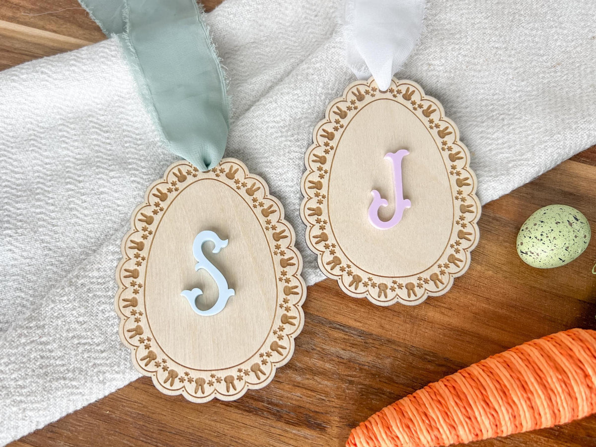 Scalloped Lace Easter Basket Tag – Bunny Easter Tag
