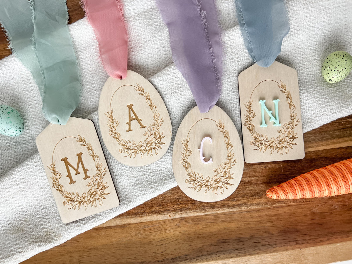 Floral Chinoiserie Easter Basket Tag