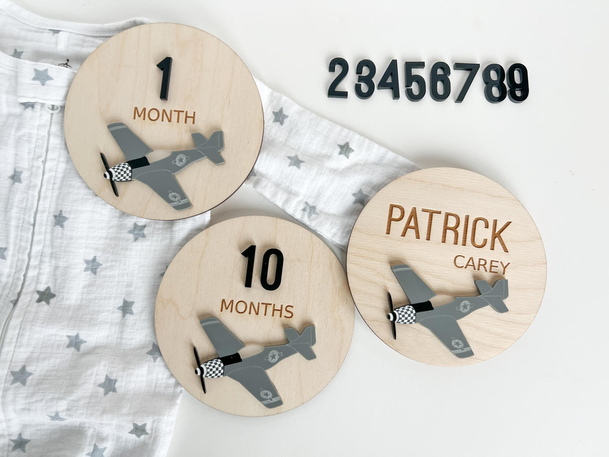 Airplane Monthly Milestone Markers