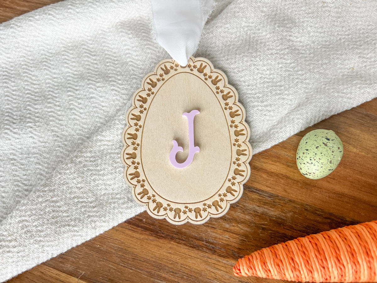 Scalloped Lace Easter Basket Tag – Bunny Easter Tag – photo 5