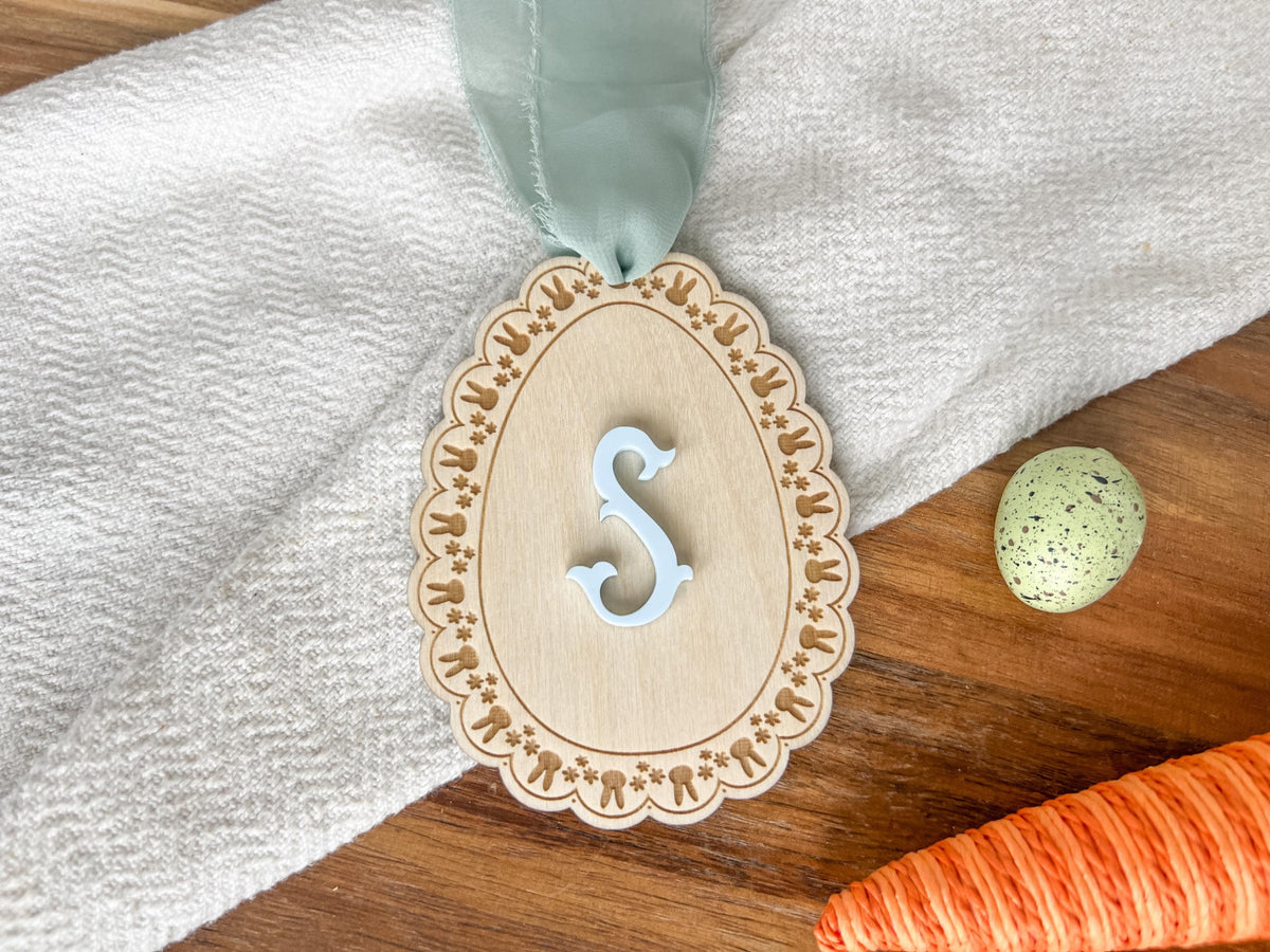 Scalloped Lace Easter Basket Tag – Bunny Easter Tag – photo 6