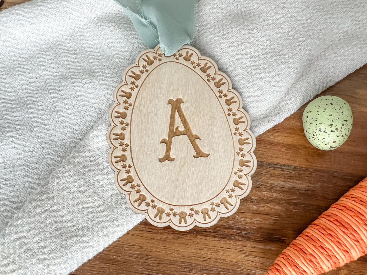 Scalloped Lace Easter Basket Tag – Bunny Easter Tag – photo 3