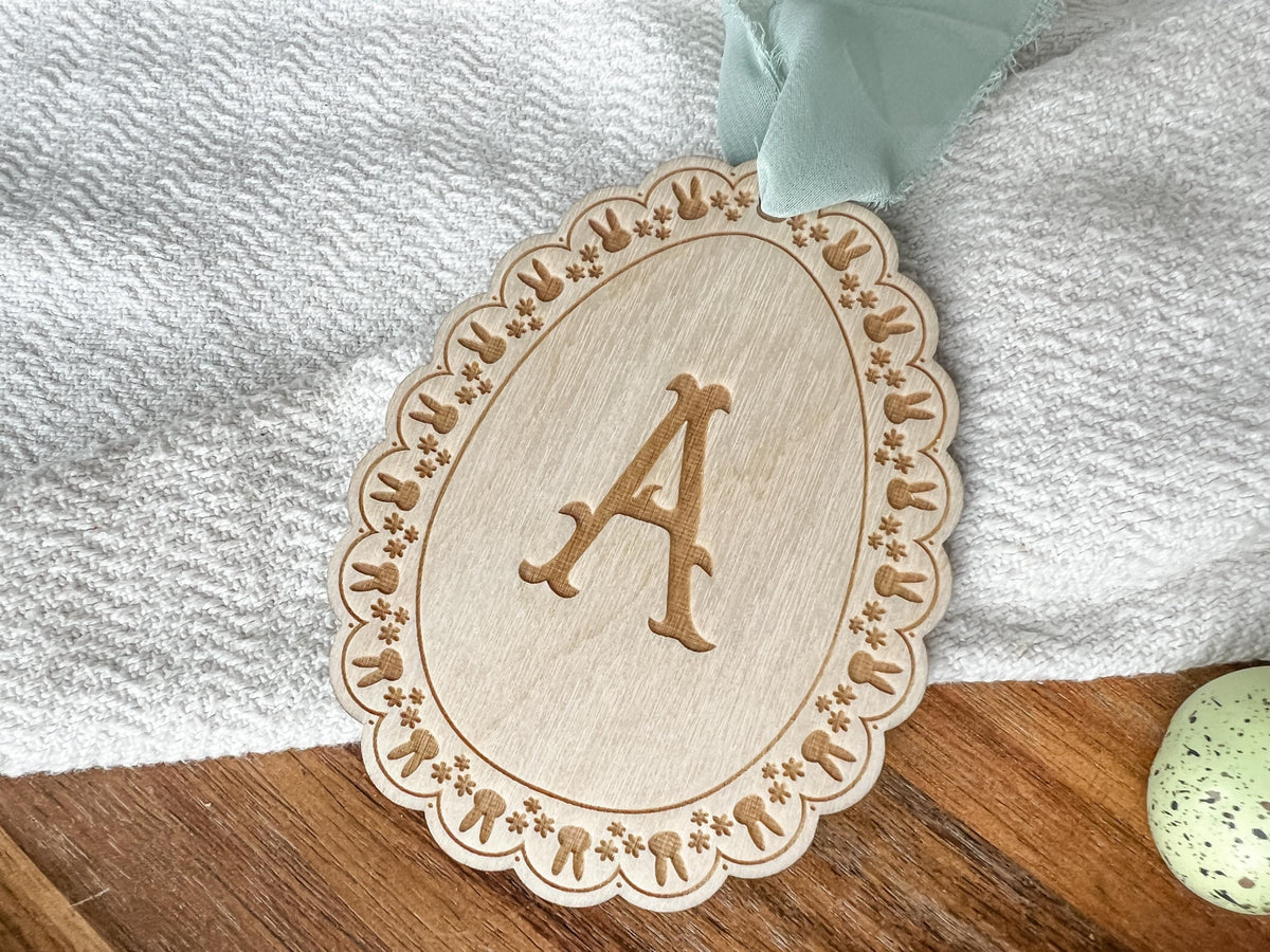Scalloped Lace Easter Basket Tag – Bunny Easter Tag – photo 5