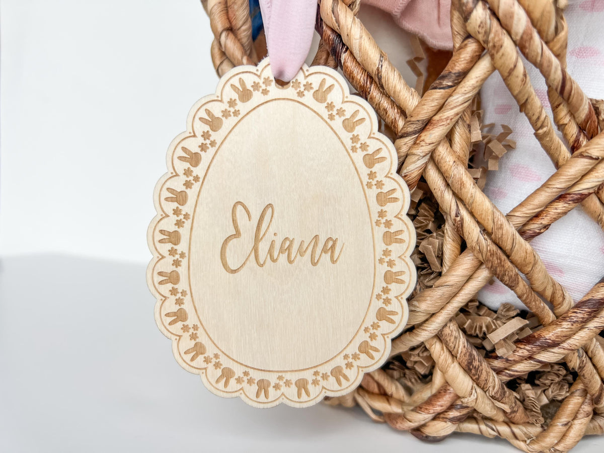 Scalloped Lace Easter Basket Tag – Bunny Easter Tag – photo 4