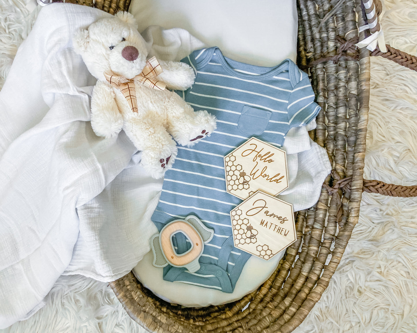 Honey Comb & Bee Monthly Baby Milestones Markers