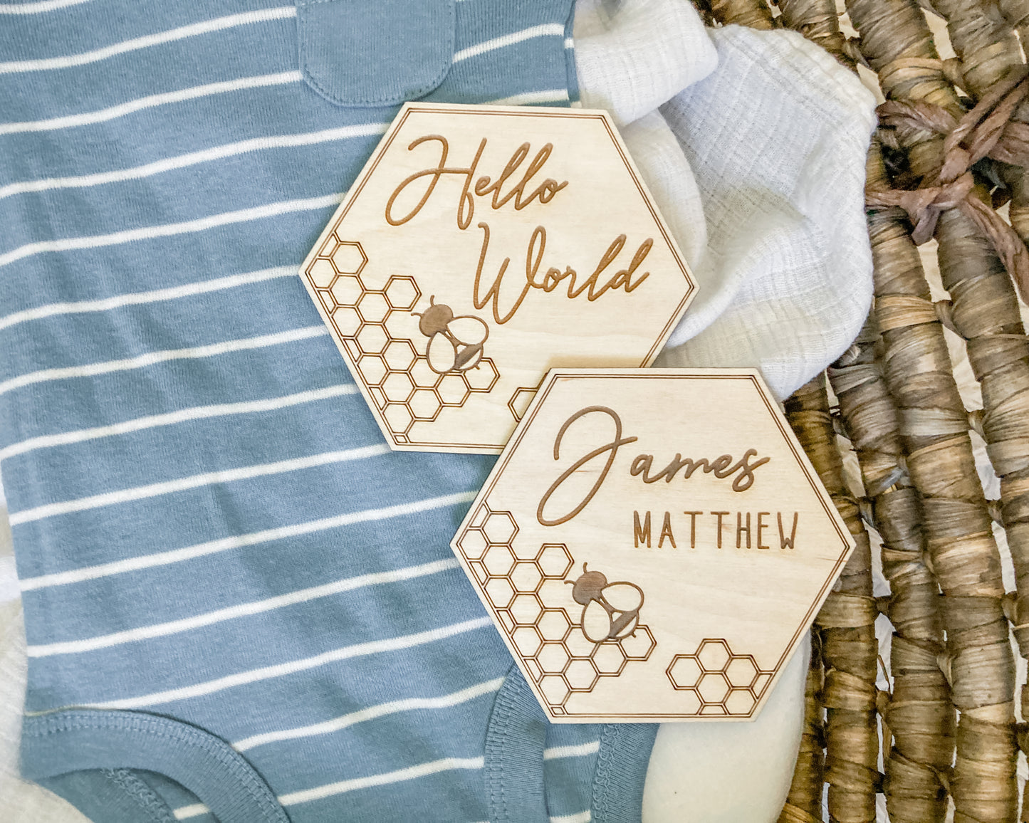 Honey Comb & Bee Monthly Baby Milestones Markers